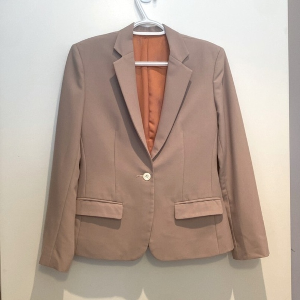 Boutique Tailored Blazer with peach satin lining